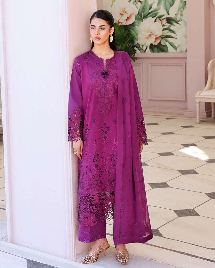 CHIKANKARI LAWN COLLECTION UNSTITCHED CHIKANKARI EMBROIDERED LAWN BY ROHEENAZ